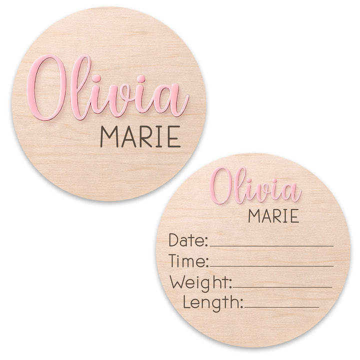 Personalized Wooden Birth Announcement Sign Set (Set of 2) – Hospital Newborn Photo Plaques