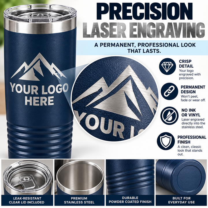 Custom Logo 20 oz Tumbler | Laser Engraved Business Tumblers