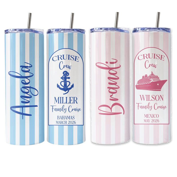 Personalized Cruise Skinny Tumblers | Multiple Colors