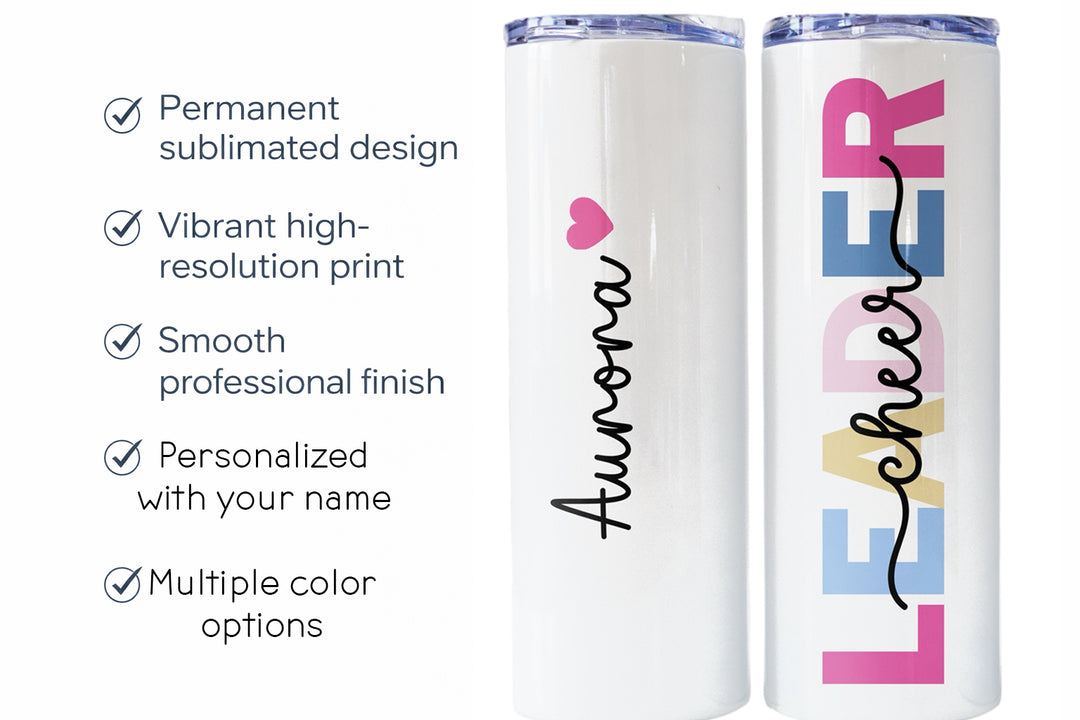 Personalized Cheerleader Tumbler | Custom Skinny Tumbler