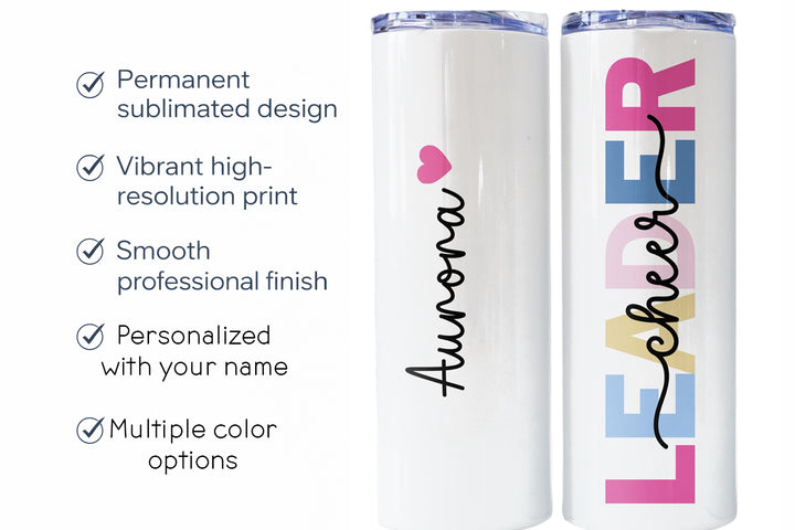 Personalized Cheerleader Tumbler | Custom Skinny Tumbler