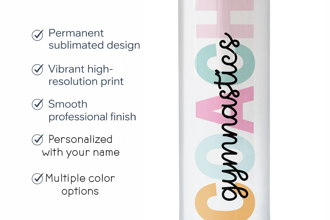 Personalized Gymnastics Coach Tumbler | Custom Skinny Tumbler