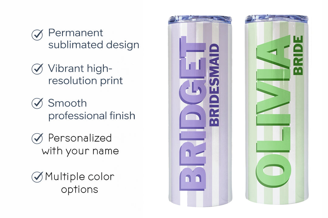 Personalized Bridesmaid Tumbler – Custom Bridal Party Gift