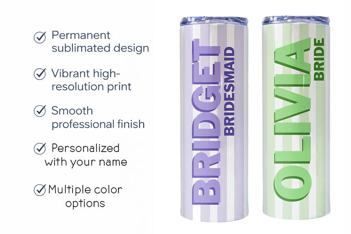 Personalized Bridesmaid Tumbler – Custom Bridal Party Gift
