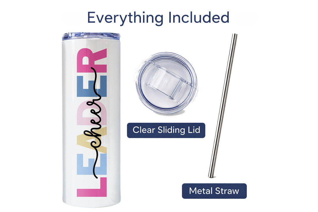 Personalized Cheerleader Tumbler | Custom Skinny Tumbler