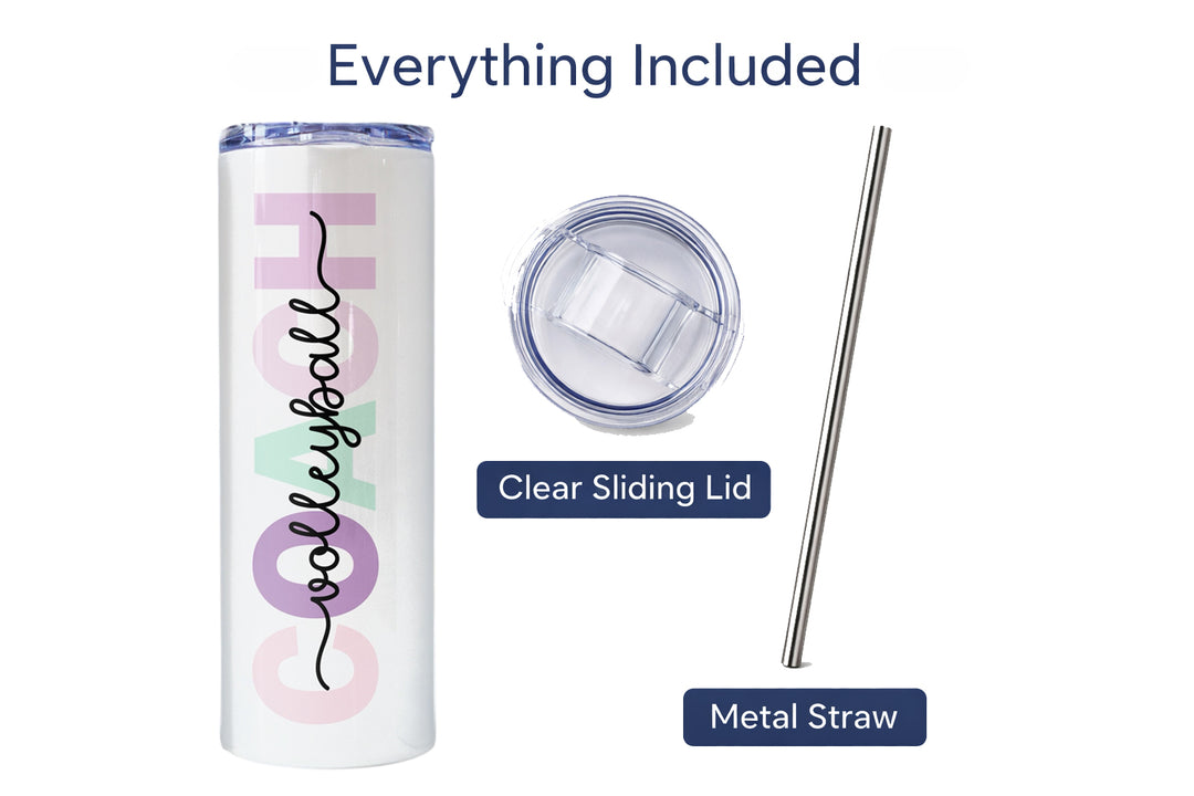 Personalized Volleyball Tumbler | Custom Skinny Tumbler