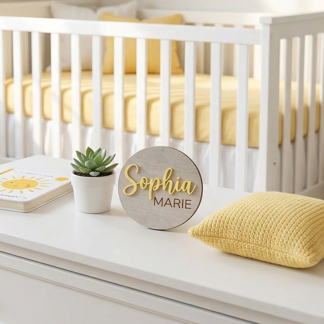 Personalized Wooden Birth Announcement Sign Set (Set of 2) – Hospital Newborn Photo Plaques