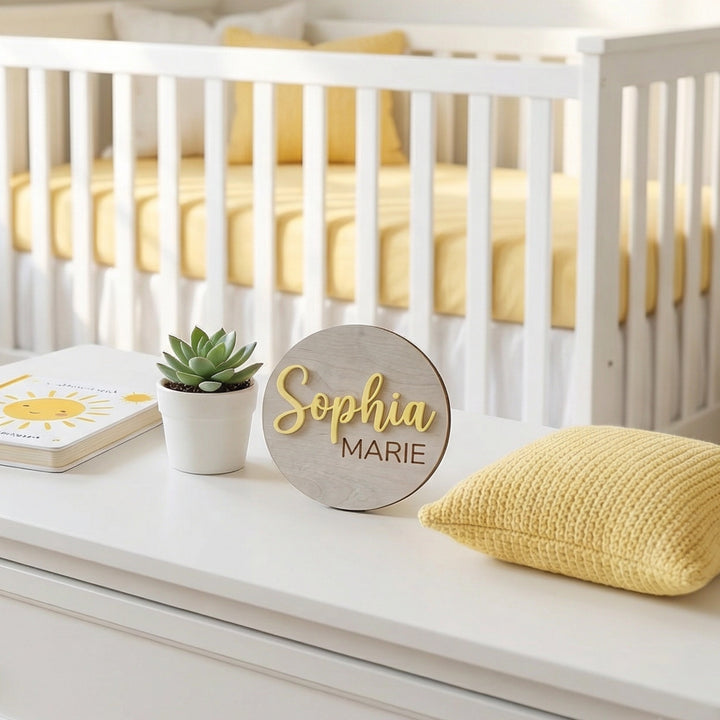 Personalized Wooden Birth Announcement Sign Set (Set of 2) – Hospital Newborn Photo Plaques