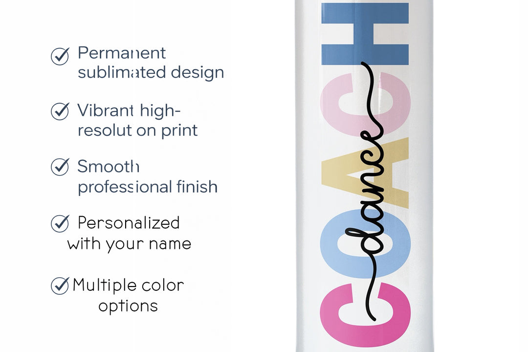 Personalized Dance Coach Tumbler | Custom Name 20 oz Skinny Tumbler