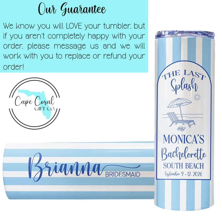 Personalized Bachelorette Tumblers | Custom Bride & Bridesmaid Cups | Bach Weekend Party Tumblers | Matching Bridal Party Gift