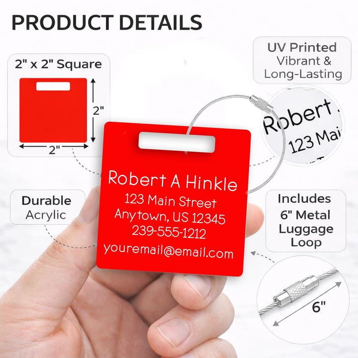 Personalized Acrylic Luggage Tags | Set of 3