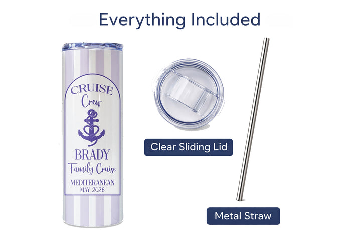 Personalized Cruise Skinny Tumblers | Multiple Colors
