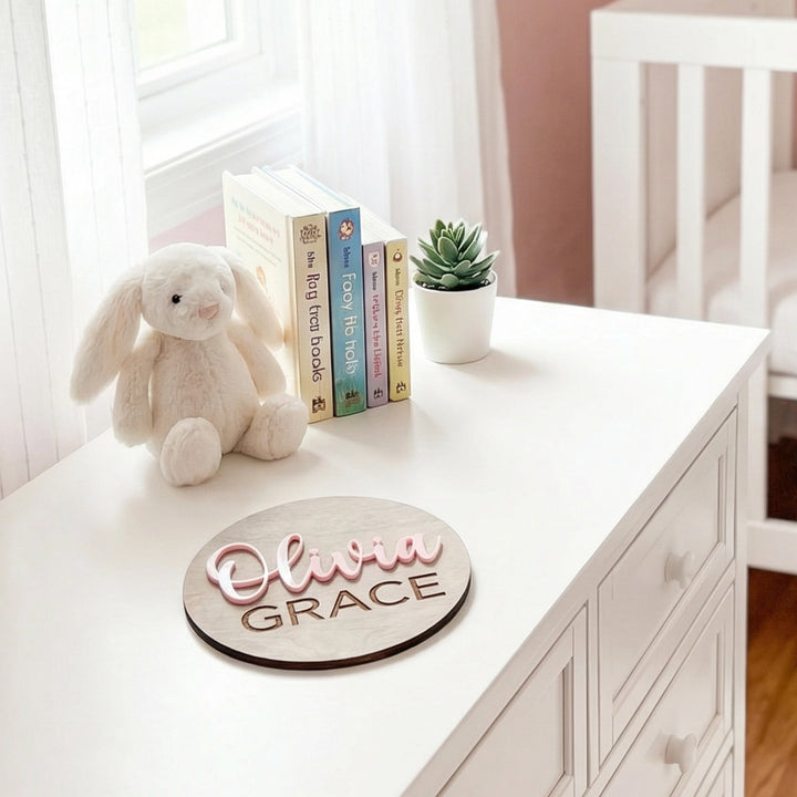 Personalized Wooden Birth Announcement Sign Set (Set of 2) – Hospital Newborn Photo Plaques