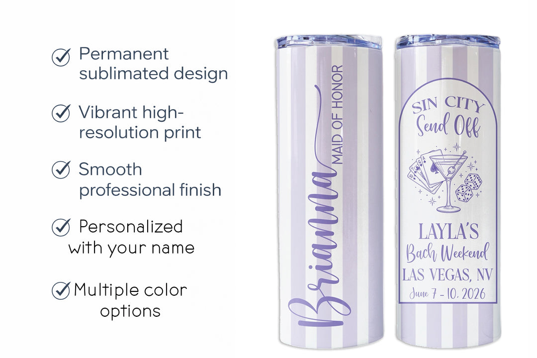 Personalized Bachelorette Tumblers | Custom Bride & Bridesmaid Cups | Bach Weekend Party Tumblers | Matching Bridal Party Gift
