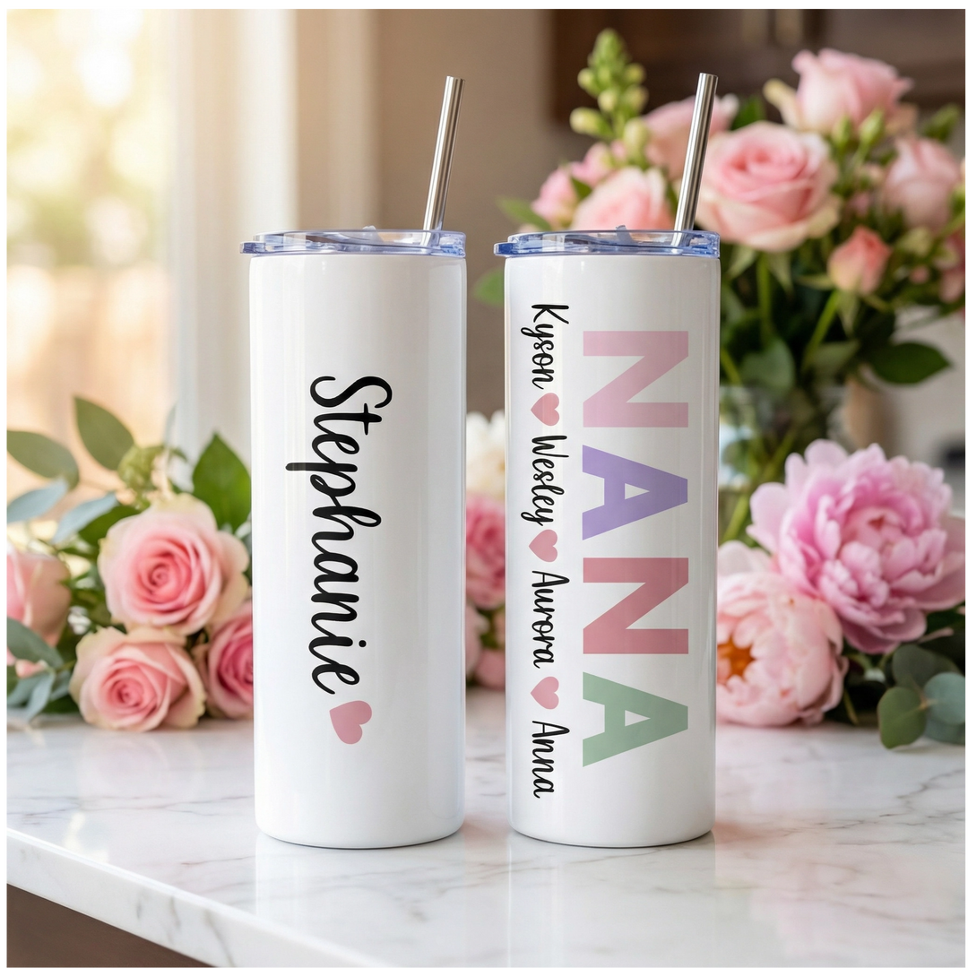 Personalized Grandma Tumbler – Custom Nana, Mimi or Grandma Cup