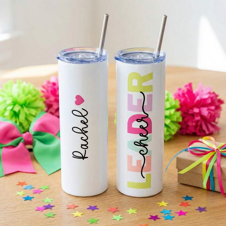 Personalized Cheerleader Tumbler | Custom Skinny Tumbler