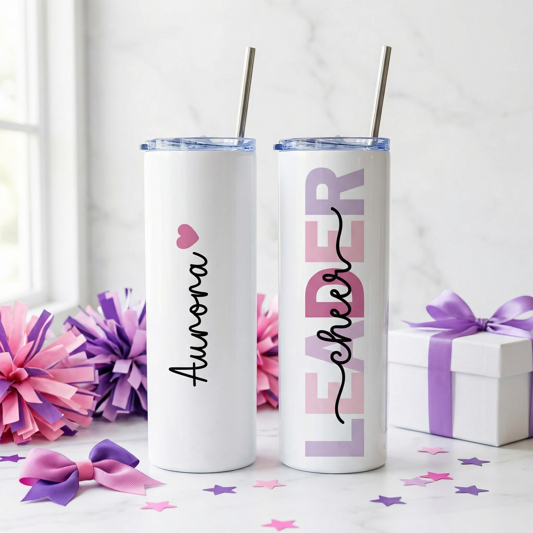 Personalized Cheerleader Tumbler | Custom Skinny Tumbler