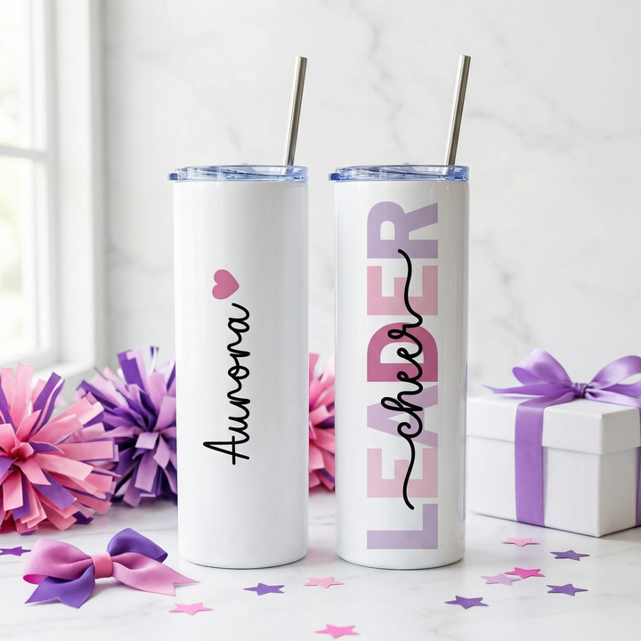 Personalized Cheerleader Tumbler | Custom Skinny Tumbler
