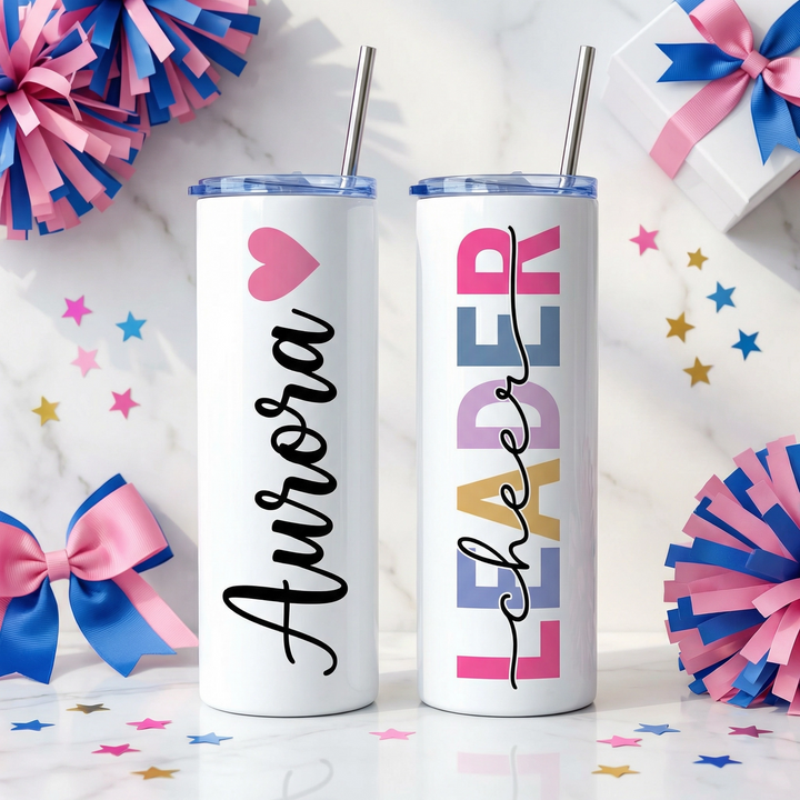 Personalized Cheerleader Tumbler | Custom Skinny Tumbler