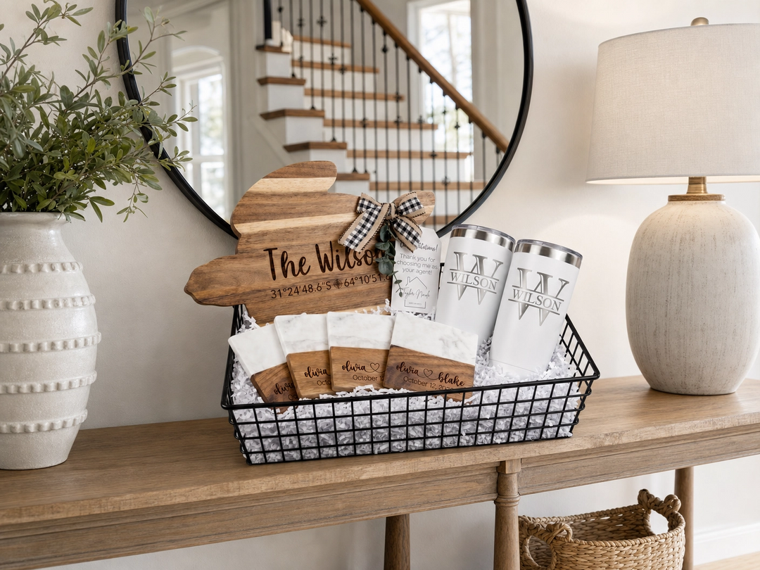 Turtle Cutting Board Real Estate Closing Gift Set
