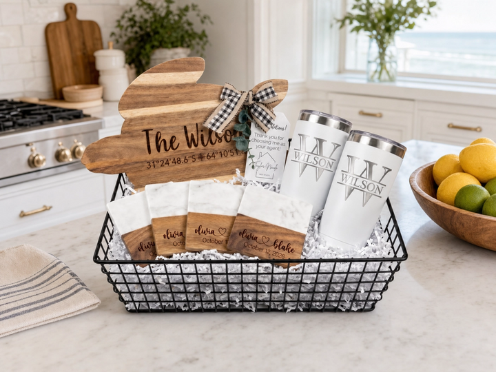 Turtle Cutting Board Real Estate Closing Gift Set
