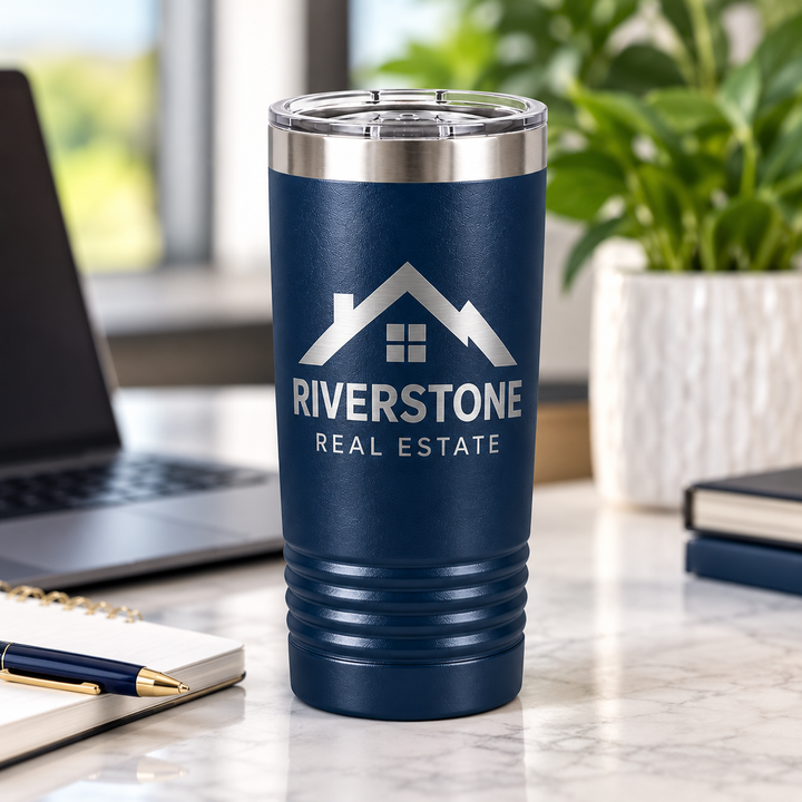 Custom Logo 20 oz Tumbler | Laser Engraved Business Tumblers