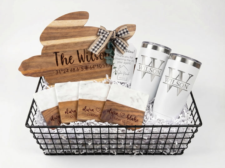 Turtle Cutting Board Real Estate Closing Gift Set