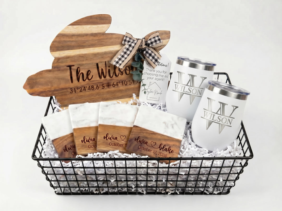 Turtle Cutting Board Real Estate Closing Gift Set