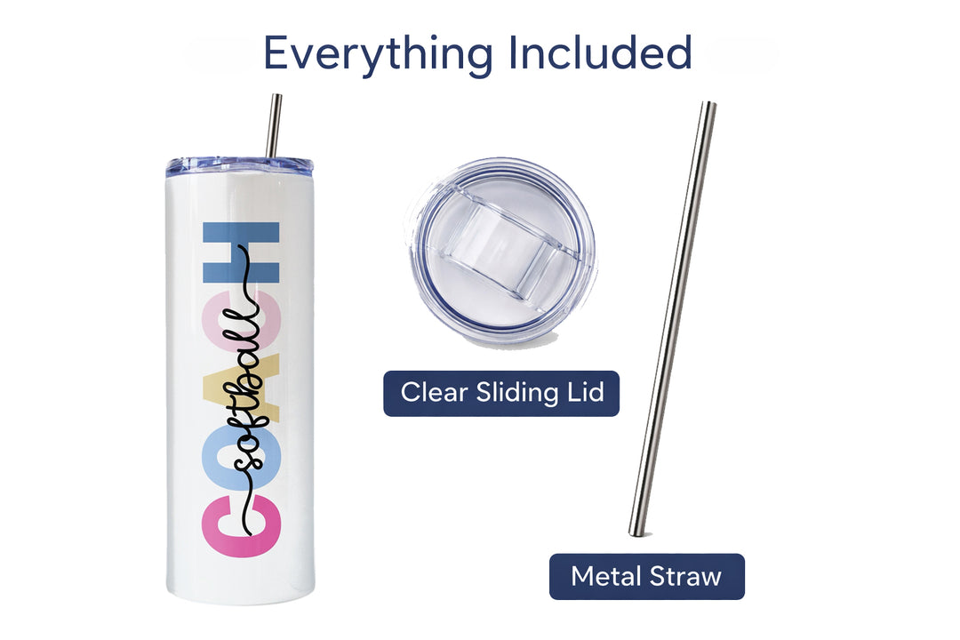 Personalized Softball Tumbler | Custom Skinny Tumbler
