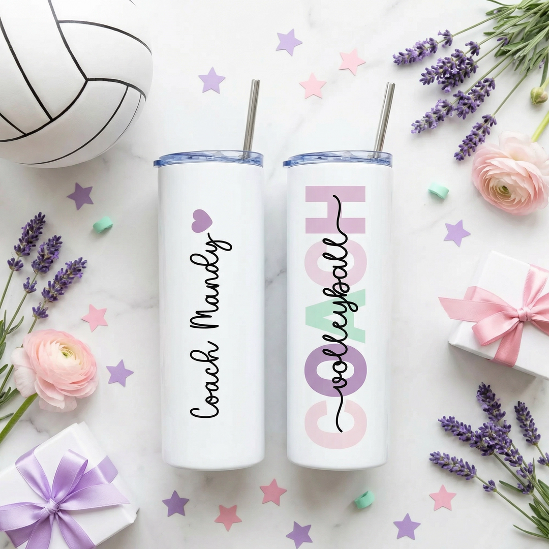 Personalized Volleyball Tumbler | Custom Skinny Tumbler