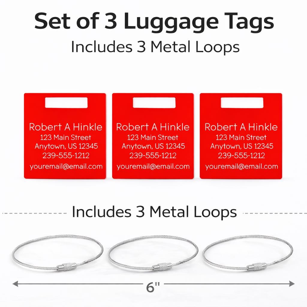 Personalized Acrylic Luggage Tags | Set of 3
