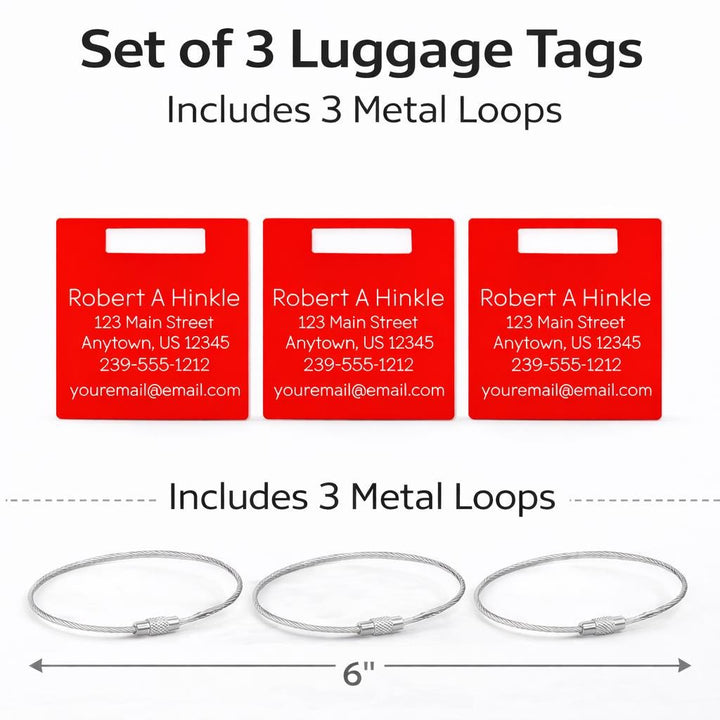 Personalized Acrylic Luggage Tags | Set of 3
