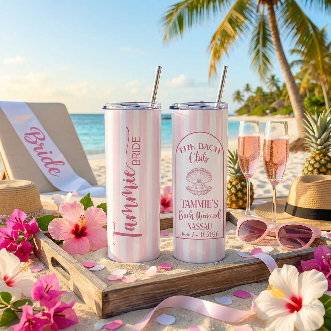 Personalized Bachelorette Tumblers | Custom Bride & Bridesmaid Cups | Bach Weekend Party Tumblers | Matching Bridal Party Gift