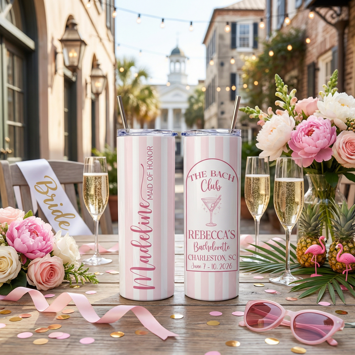 Personalized Bachelorette Tumblers | Custom Bride & Bridesmaid Cups | Bach Weekend Party Tumblers | Matching Bridal Party Gift