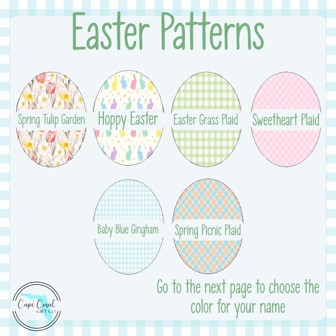 Personalized Easter Cross Basket Tag | Custom Acrylic Christian Name Tag with Chiffon Ribbon
