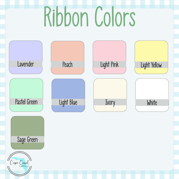 Personalized Easter Cross Basket Tag | Custom Acrylic Christian Name Tag with Chiffon Ribbon