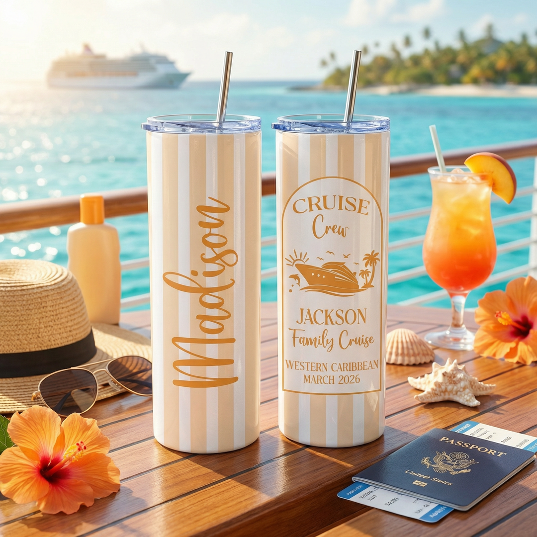 Personalized Cruise Skinny Tumblers | Multiple Colors