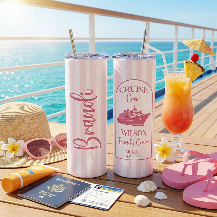 Personalized Cruise Skinny Tumblers | Multiple Colors