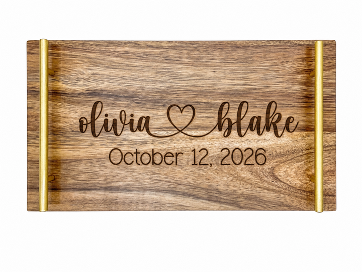 Personalized Acacia Wood Serving Board | Real Estate Closing Gift