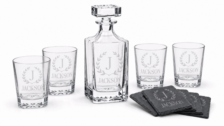 Personalized Whiskey Decanter Closing Gift Set