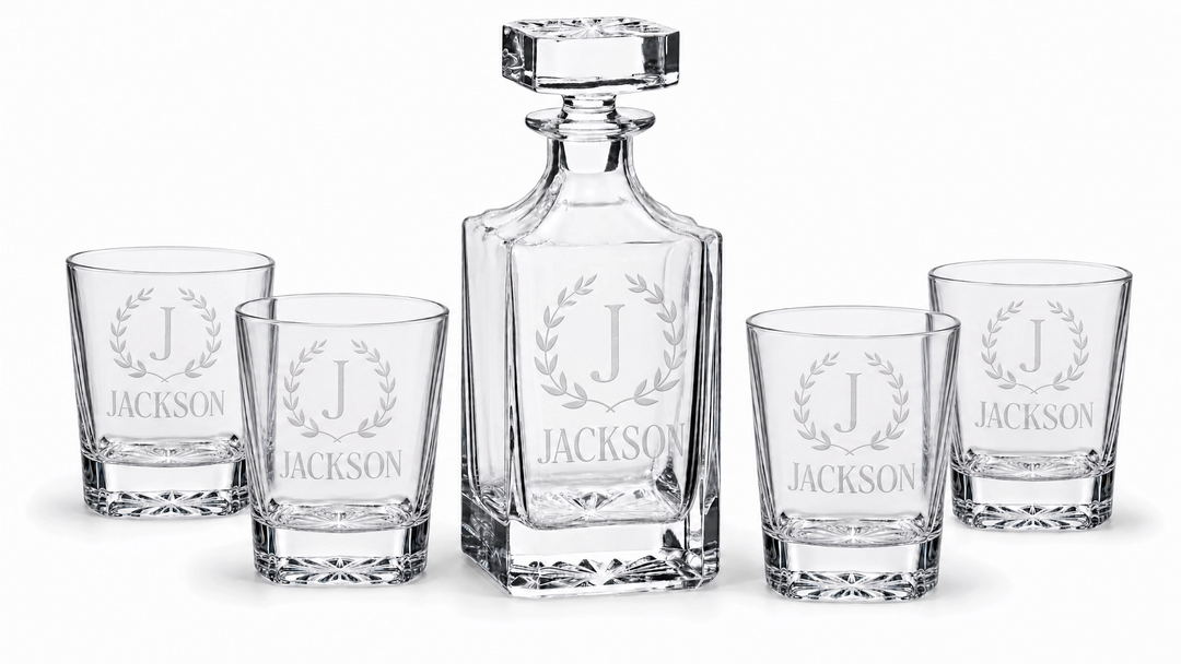 Personalized Whiskey Decanter Closing Gift Set