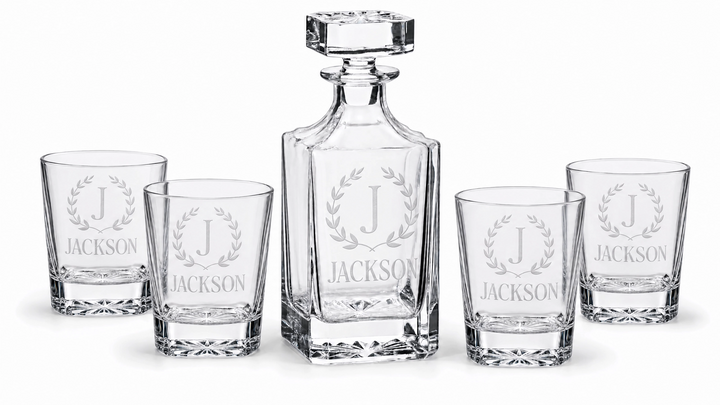 Personalized Whiskey Decanter Closing Gift Set