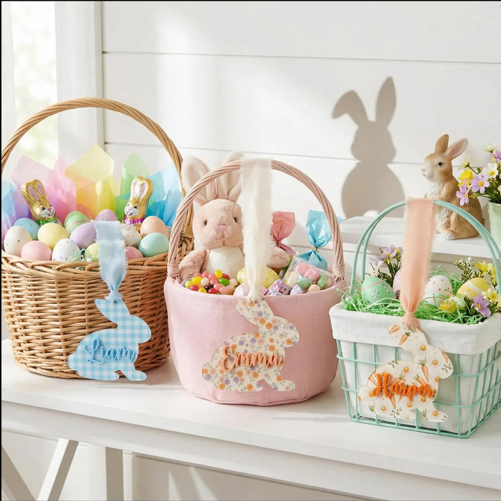 Personalized Easter Basket Name Tag | Custom Easter Bunny Tag