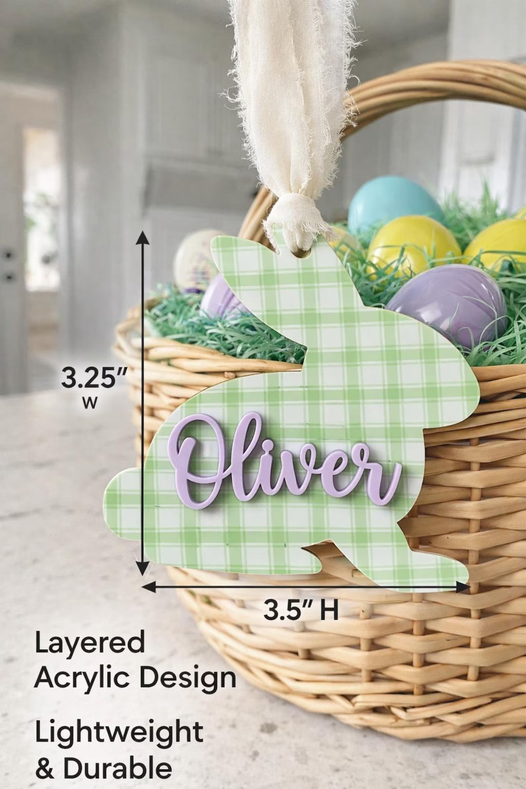 Personalized Easter Basket Name Tag | Custom Easter Bunny Tag