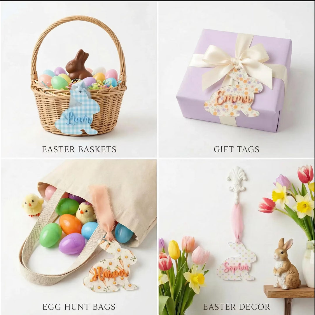 Personalized Easter Basket Name Tag | Custom Easter Bunny Tag