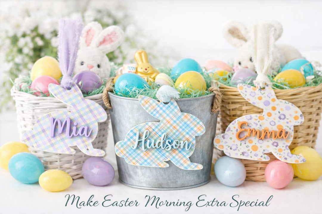 Personalized Easter Basket Name Tag | Custom Easter Bunny Tag