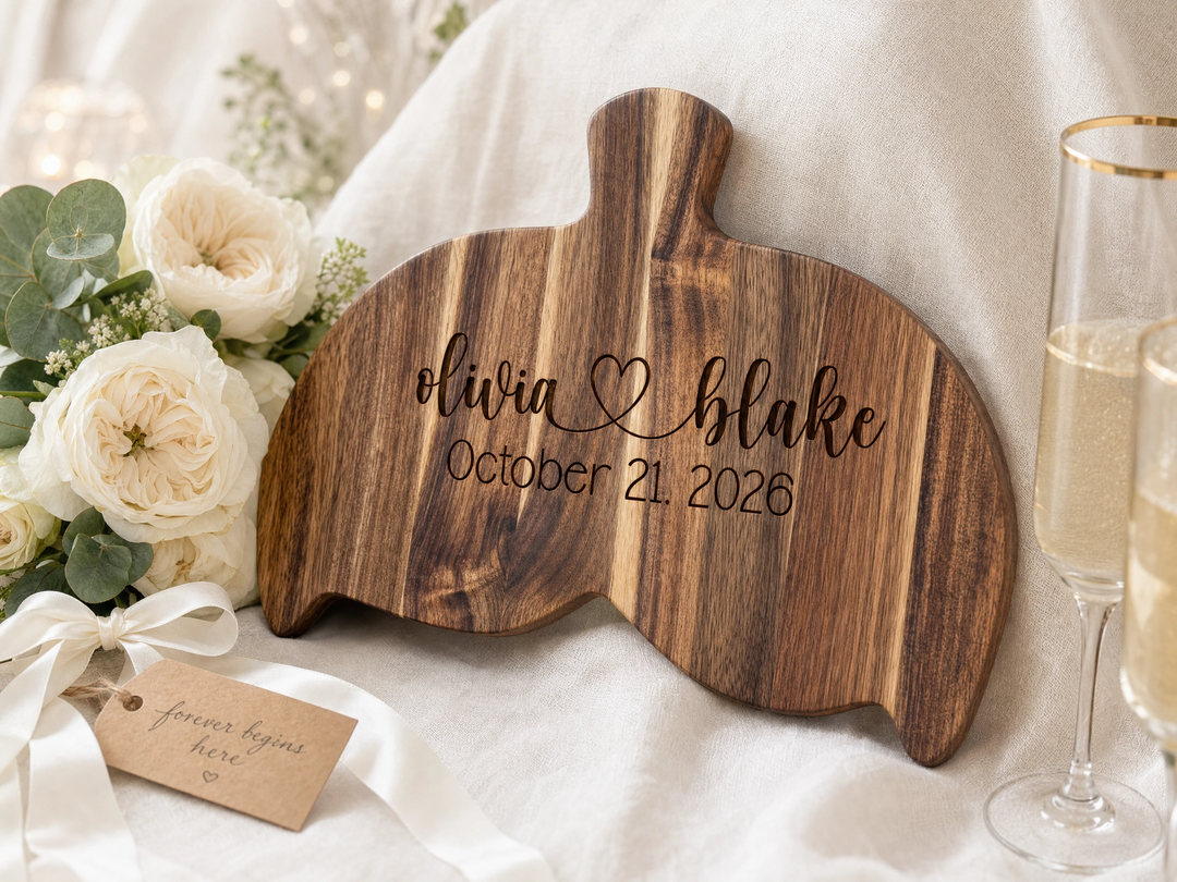 Personalized Whale Tail Cutting Board | Engraved Wedding & Housewarming Gift