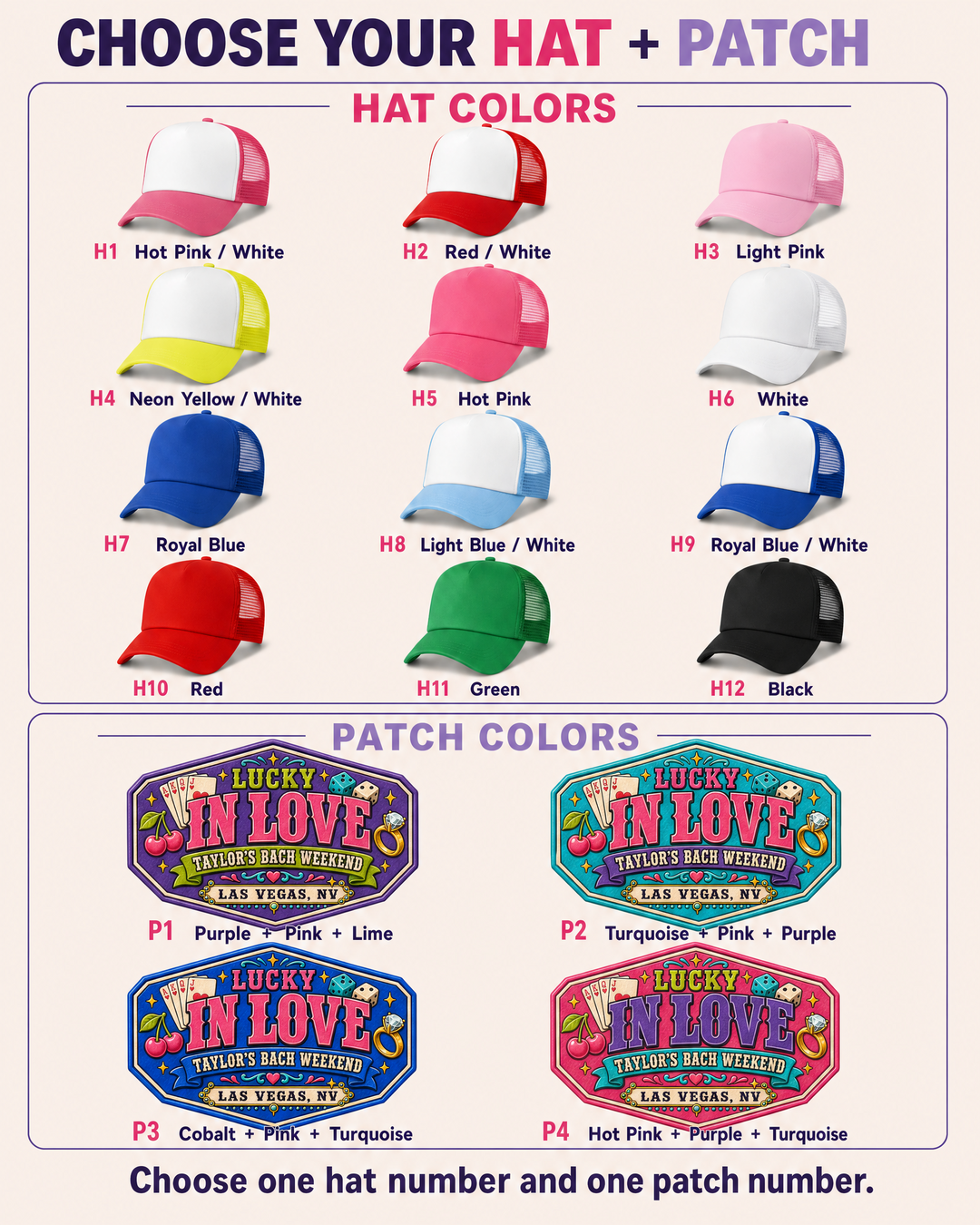 Personalized Lucky in Love Bachelorette Trucker Hat