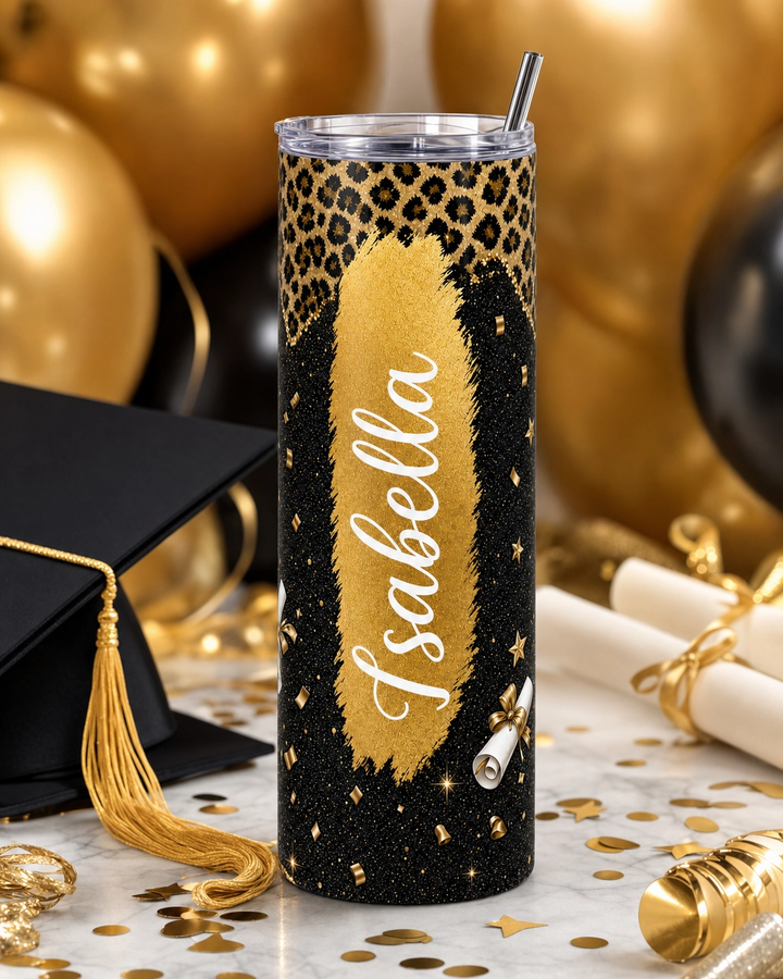 Personalized Class of 2026 Graduation Skinny Tumbler - Outta Here Graduation Tumbler Gift