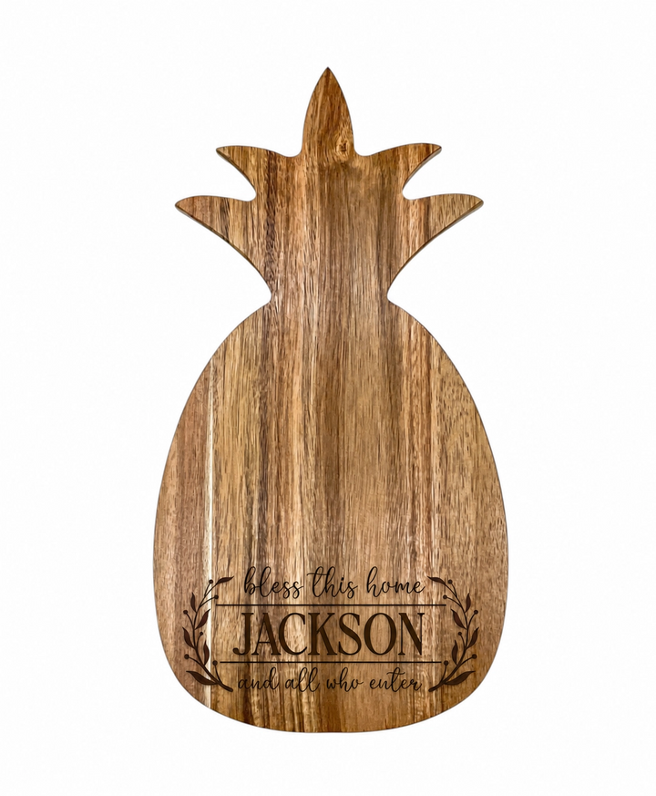 Personalized Pineapple Cutting Board | Engraved Wedding & Housewarming Gift